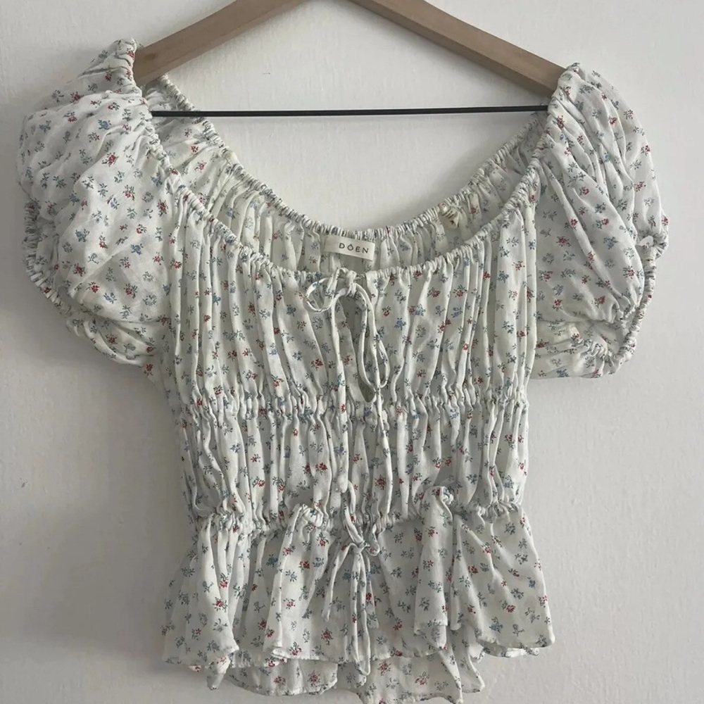 Doen Adie Top Painted Boutique XS EUC 100% Organic Cotton